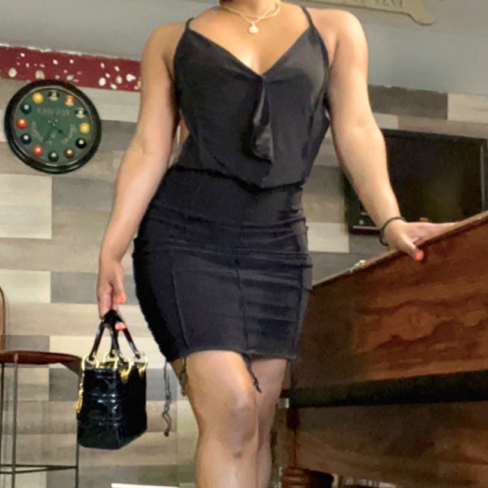 PLT black slinky mini dress - Picture 3 of 5